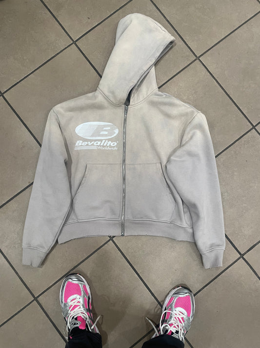 Bevalito “Logo” Cement Grey Zip Up